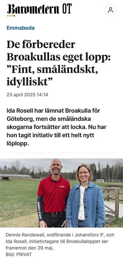 Barometern artikel om Broakullaloppet
